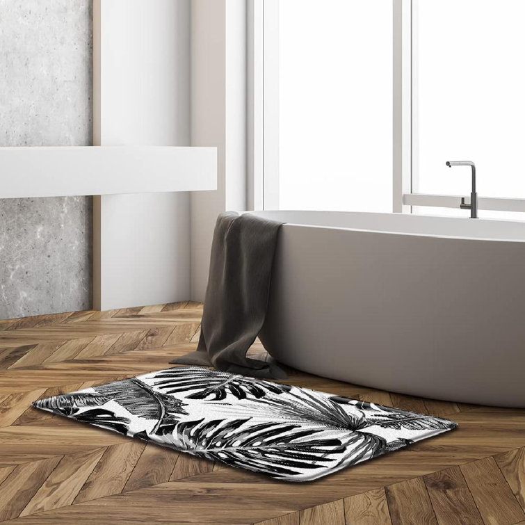 East Urban Home Palm Leaf Bath Mat Wayfair